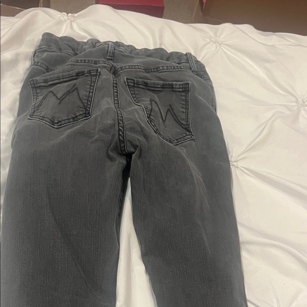 Mother Gray Denim Skinny Jeans